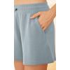 imageODODOS Modal Soft Relaxed Shorts for Women Adjustable Shockcord High Waist Casual Shorts with PocketsGrey Blue