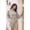 imageODODOS Modal Soft Relaxed Shorts for Women Adjustable Shockcord High Waist Casual Shorts with PocketsKhaki