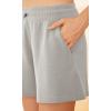 imageODODOS Modal Soft Relaxed Shorts for Women Adjustable Shockcord High Waist Casual Shorts with PocketsLight Gray