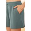 imageODODOS Modal Soft Relaxed Shorts for Women Adjustable Shockcord High Waist Casual Shorts with PocketsSlate Green