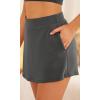 imageODODOS Modal Soft Wrap Mini Skorts with Pocket for Women High Waist Asymmetrical Hem Relaxed ShortsCharcoal