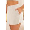 imageODODOS Modal Soft Wrap Mini Skorts with Pocket for Women High Waist Asymmetrical Hem Relaxed ShortsIvory