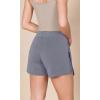 imageODODOS Modal Soft Wrap Mini Skorts with Pocket for Women High Waist Asymmetrical Hem Relaxed ShortsPurple Gray