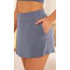 imageODODOS Modal Soft Wrap Mini Skorts with Pocket for Women High Waist Asymmetrical Hem Relaxed ShortsPurple Gray