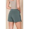 imageODODOS Modal Soft Wrap Mini Skorts with Pocket for Women High Waist Asymmetrical Hem Relaxed ShortsSlate Green