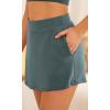 imageODODOS Modal Soft Wrap Mini Skorts with Pocket for Women High Waist Asymmetrical Hem Relaxed ShortsSlate Green