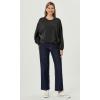 imageODODOS Womens Modal Soft Bubble Hem Pullover Long Sleeve Oversized Top Crew Neck Casual SweatshirtsBlack