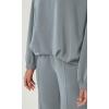 imageODODOS Womens Modal Soft Bubble Hem Pullover Long Sleeve Oversized Top Crew Neck Casual SweatshirtsGrey Blue