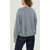 imageODODOS Womens Modal Soft Bubble Hem Pullover Long Sleeve Oversized Top Crew Neck Casual SweatshirtsGrey Blue