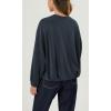 imageODODOS Womens Modal Soft Bubble Hem Pullover Long Sleeve Oversized Top Crew Neck Casual SweatshirtsNavy