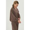 imageODODOS Womens Modal Soft Bubble Hem Pullover Long Sleeve Oversized Top Crew Neck Casual SweatshirtsNutria