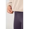 imageODODOS Womens Modal Soft Gathered Cropped Sweatshirts Long Sleeve Elastic Hem Crew Neck Pullover TopsBeige