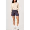 imageODODOS Womens Modal Soft Gathered Cropped Sweatshirts Long Sleeve Elastic Hem Crew Neck Pullover TopsBeige