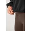 imageODODOS Womens Modal Soft Gathered Cropped Sweatshirts Long Sleeve Elastic Hem Crew Neck Pullover TopsBlack