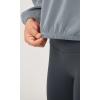 imageODODOS Womens Modal Soft Gathered Cropped Sweatshirts Long Sleeve Elastic Hem Crew Neck Pullover TopsGrey Blue