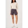 imageODODOS Womens Modal Soft Gathered Cropped Sweatshirts Long Sleeve Elastic Hem Crew Neck Pullover TopsIvory