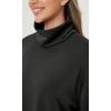 imageODODOS Womens Modal Soft Roll Neck Sweatshirts with Thumb Hole Long Sleeve Oversized Casual Pullover TopBlack