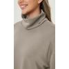 imageODODOS Womens Modal Soft Roll Neck Sweatshirts with Thumb Hole Long Sleeve Oversized Casual Pullover TopKhaki