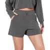imageODODOS Modal Soft Relaxed Shorts for Women Adjustable Shockcord High Waist Casual Shorts with PocketsCharcoal
