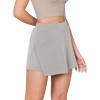 imageODODOS Modal Soft Wrap Mini Skorts with Pocket for Women High Waist Asymmetrical Hem Relaxed ShortsLight Gray
