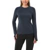 imageODODOS Womens Modal Soft Long Sleeve Tee with Thumb Hole Crew Neck Basic Pullover Tops Casual TShirtsNavy