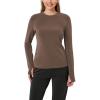imageODODOS Womens Modal Soft Long Sleeve Tee with Thumb Hole Crew Neck Basic Pullover Tops Casual TShirtsNutria
