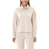 imageODODOS Womens Modal Soft Roll Neck Sweatshirts with Thumb Hole Long Sleeve Oversized Casual Pullover TopIvory