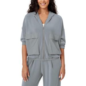 imageODODOS Womens Modal Soft FullZip Hoodies with Pockets Casual Fall Outfit Hooded JacketGrey Blue
