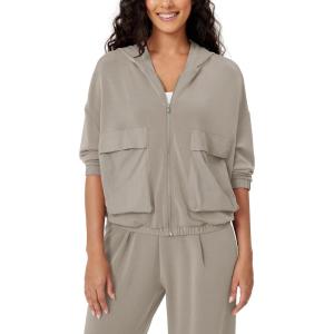 imageODODOS Womens Modal Soft FullZip Hoodies with Pockets Casual Fall Outfit Hooded JacketKhaki