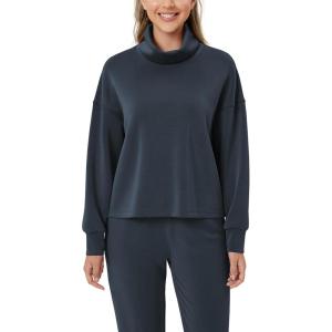 imageODODOS Womens Modal Soft Roll Neck Sweatshirts with Thumb Hole Long Sleeve Oversized Casual Pullover TopNavy