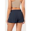 imageODODOS 2 in1 Athletic Shorts for Women High Waist Dolphin Split Workout Running Shorts with PocketsDeep Navy