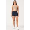 imageODODOS 2 in1 Athletic Shorts for Women High Waist Dolphin Split Workout Running Shorts with PocketsDeep Navy