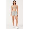 imageODODOS 2 in1 Athletic Shorts for Women High Waist Dolphin Split Workout Running Shorts with PocketsLight Gray