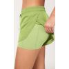imageODODOS 2 in1 Athletic Shorts for Women High Waist Dolphin Split Workout Running Shorts with PocketsLime Green