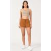 imageODODOS 2 in1 Athletic Shorts for Women High Waist Dolphin Split Workout Running Shorts with PocketsPeach Caramel