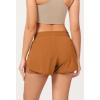 imageODODOS 2 in1 Athletic Shorts for Women High Waist Dolphin Split Workout Running Shorts with PocketsPeach Caramel