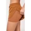 imageODODOS 2 in1 Athletic Shorts for Women High Waist Dolphin Split Workout Running Shorts with PocketsPeach Caramel