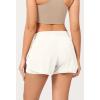 imageODODOS 2 in1 Athletic Shorts for Women High Waist Dolphin Split Workout Running Shorts with PocketsWhite