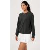 imageODODOS Modal Soft Raglan Long Sleeves Sweatshirts for Women Oversized Crew Neck Pullover TopsBlack