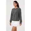 imageODODOS Modal Soft Raglan Long Sleeves Sweatshirts for Women Oversized Crew Neck Pullover TopsCharcoal