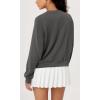imageODODOS Modal Soft Raglan Long Sleeves Sweatshirts for Women Oversized Crew Neck Pullover TopsCharcoal