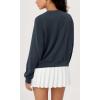 imageODODOS Modal Soft Raglan Long Sleeves Sweatshirts for Women Oversized Crew Neck Pullover TopsNavy