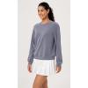 imageODODOS Modal Soft Raglan Long Sleeves Sweatshirts for Women Oversized Crew Neck Pullover TopsPurple Gray