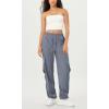 imageODODOS Stretch Woven Relaxed Cargo Pants for Women Cinchable Hems Lightweight Casual Sweatpants with PocketsBlue