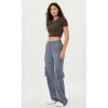 imageODODOS Stretch Woven Relaxed Cargo Pants for Women Cinchable Hems Lightweight Casual Sweatpants with PocketsBlue