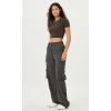 imageODODOS Stretch Woven Relaxed Cargo Pants for Women Cinchable Hems Lightweight Casual Sweatpants with PocketsCharcoal