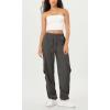 imageODODOS Stretch Woven Relaxed Cargo Pants for Women Cinchable Hems Lightweight Casual Sweatpants with PocketsCharcoal