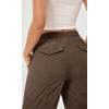 imageODODOS Stretch Woven Relaxed Cargo Pants for Women Cinchable Hems Lightweight Casual Sweatpants with PocketsCoffee