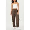 imageODODOS Stretch Woven Relaxed Cargo Pants for Women Cinchable Hems Lightweight Casual Sweatpants with PocketsCoffee