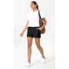 imageODODOS Stretch Woven Relaxed Shorts for Women Elastic High Waist Summer Lightweight Casual Shorts with PocketsBlack